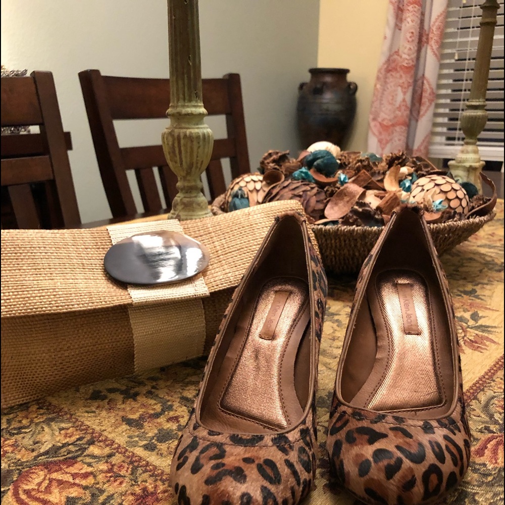 Calvin Klein  Collection Leopard Hair Kitten Heels